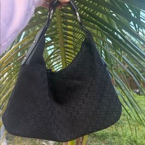 Gucci Black Monogram Shoulder Bag